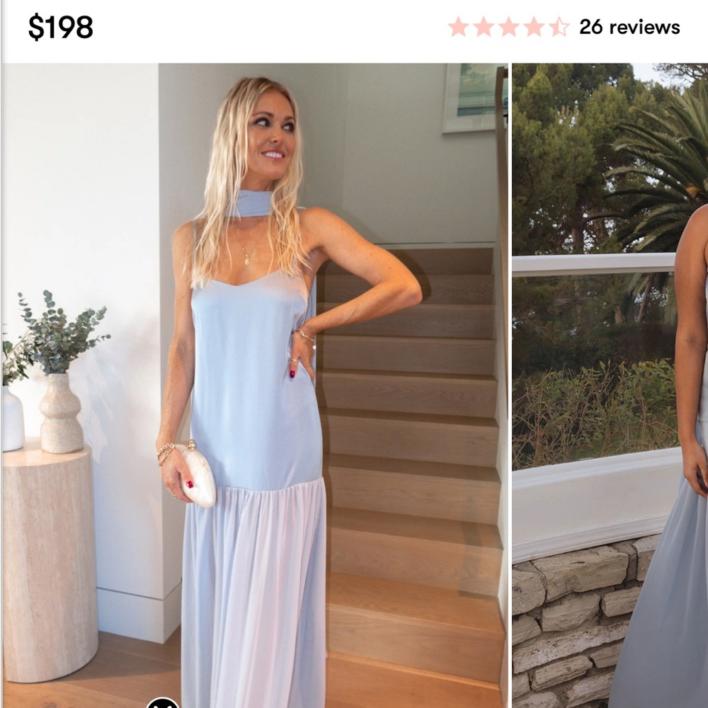 Show Me Your MuMu Strapless Pale Blue and Light Lilac Maxi Dress